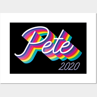 Mayor Pete Buttigieg in 2020, vintage rainbow tones! Pete for America in this presidential race. Posters and Art